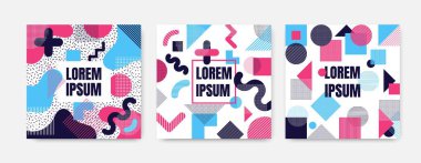 Geometrik çizgi şekilli 3 Geometrik kare arkaplan