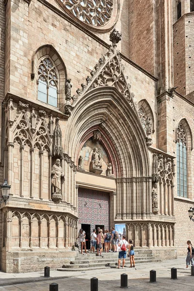 Barcelona Spain September 2018 Cathedral Holy Cross Saint Eulalia Also — Stok fotoğraf