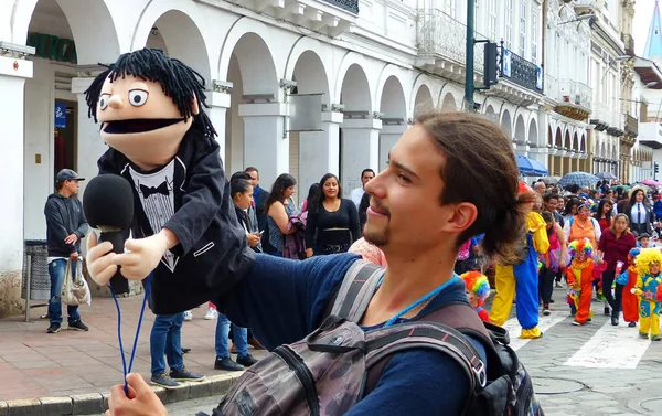 Cuenca Εκουαδόρ Νοεμβρίου 2018 Πομπή Παρέλαση Του Διεθνούς Φεστιβάλ Κουκλοθέατρου — Φωτογραφία Αρχείου