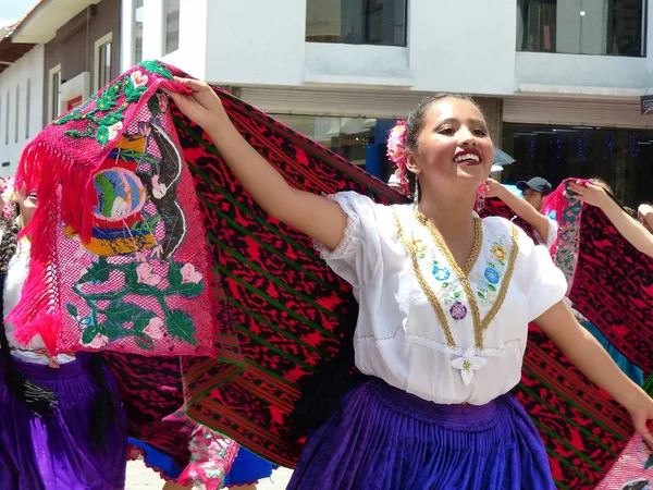 Cuenca Ecuador Április 2019 Hagyományos Parádé Vagy Desfile Történelmi Része — Stock Fotó