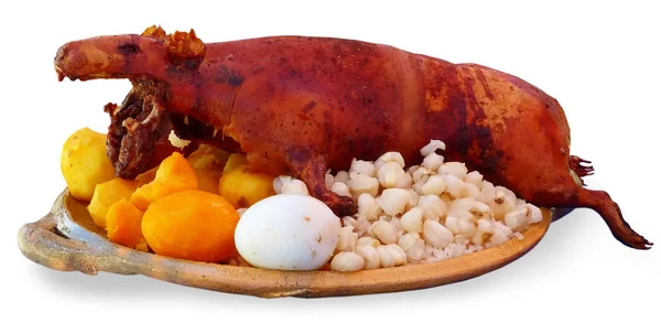 Comida Deliciosa Tradicional América Sul Cobaia Assada Cuy Servido Prato — Fotografia de Stock
