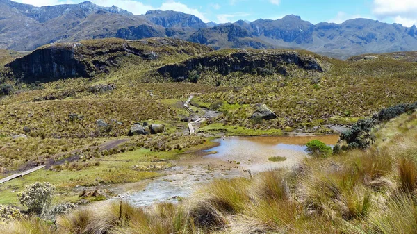 Turistas Sendero Través Del Valle Del Lago Toreadora Tierras Altas —  Fotos de Stock