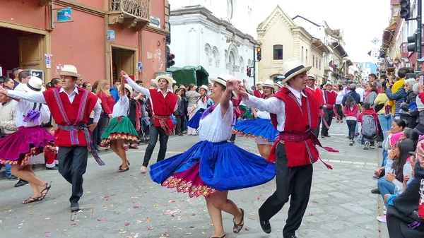 Cuenca Ecuador December 2018 Parade Pase Del Nio Viajero Utazás — Stock Fotó