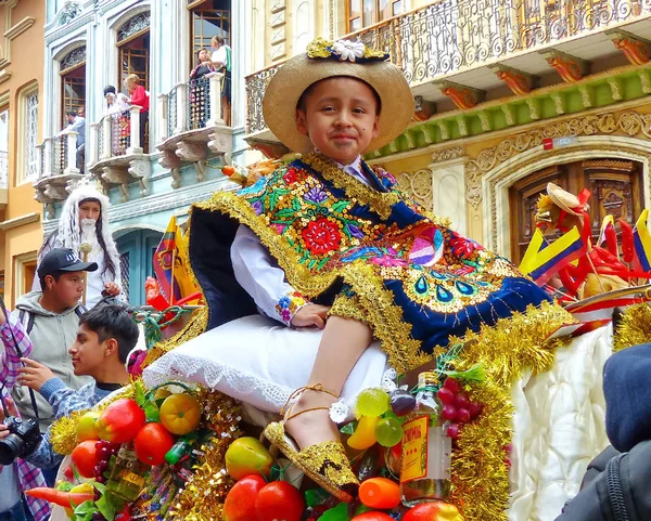 Cuenca Ekwador Grudnia 2018 Parada Świąteczna Paseo Del Nino Viajero — Zdjęcie stockowe