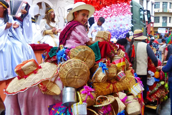 Cuenca Ecuador December 2018 Karácsonyi Parádé Paseo Del Nino Viajero — Stock Fotó