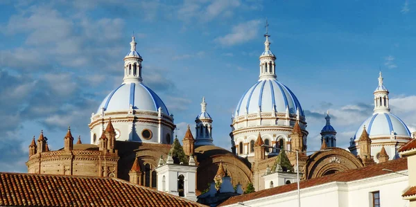 Вид Куполи Нового Собору Або Catedral Inmaculada Concepcin Cuenca Center — стокове фото