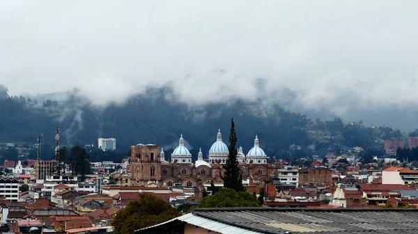 Vista Panorámica Ciudad Cuenca Nueva Catedral Catedral Inmaculada Concepcin Cuenca — Foto de Stock