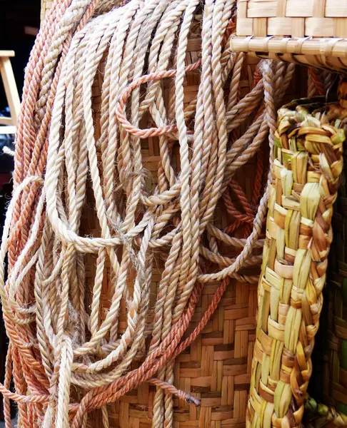 Cordas Fibra Natural Para Diferentes Necessidades Venda Mercado Cuenca Equador — Fotografia de Stock