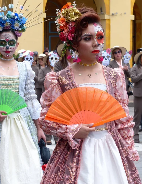 Cuenca Ecuador November 2019 Traditionelle Parade Tag Der Unabhängigkeit Von — Stockfoto