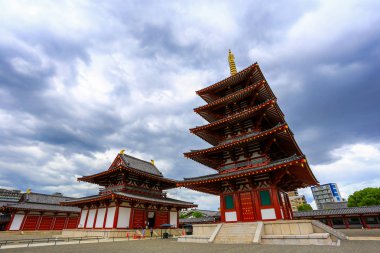 Osaka, Japonya 'daki Shitennoji Tapınağı' nda Beş Hikayeli Pagoda