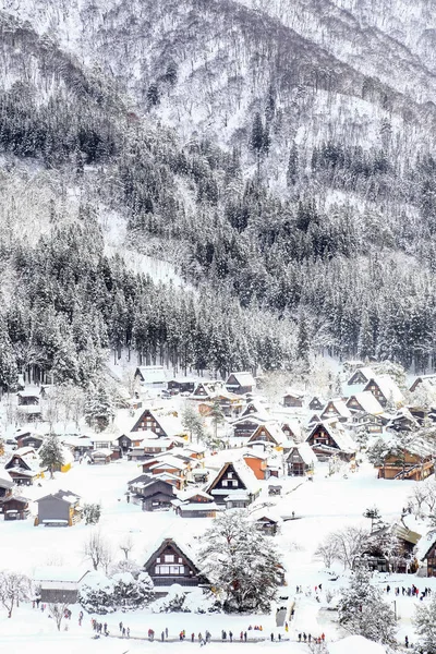 Shirakawa Gaan Winterseizoen Rechtenvrije Stockfoto's