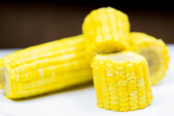 Sweet corn of ear on isolated white background