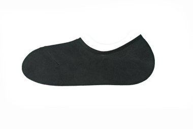 Siyah çorap beyaz arkaplanda izole edilmiş.