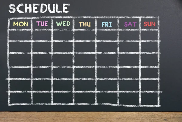 Schedule Chalkboard Planning — Stock Photo, Image
