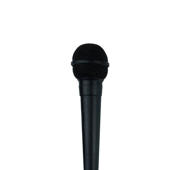 Mikrofon czarno na białym na białym tle — Zdjęcie stockowe