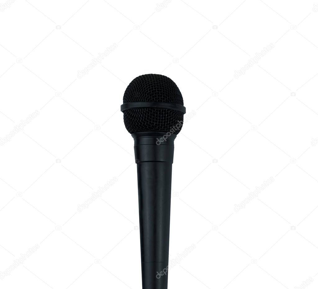 Black Microphone on isolated white