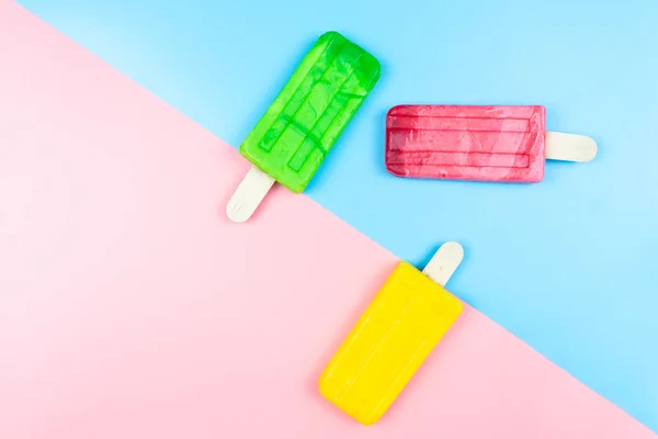 Ice cream stick on color background