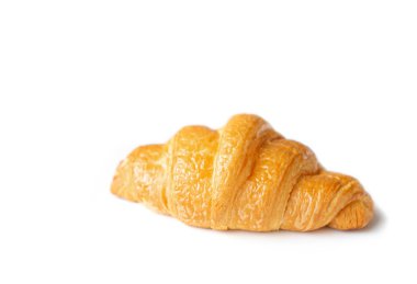 Kruvasanlar üzerinde izole beyaz arka plan
