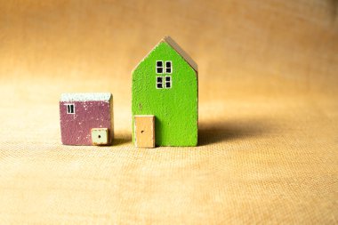 Fotokopi alanı ile model ahşap ev