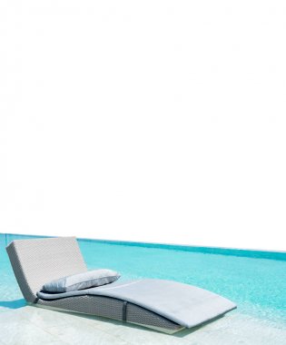 İzole beyaz üzerinde kopya alanı ile Bulanık Rahatlatıcı havuz yatağı 