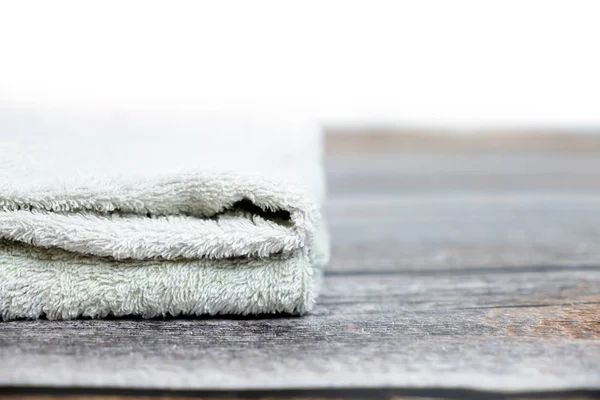 Folded brown towels stack for use in hotel or home — Stock Photo, Image