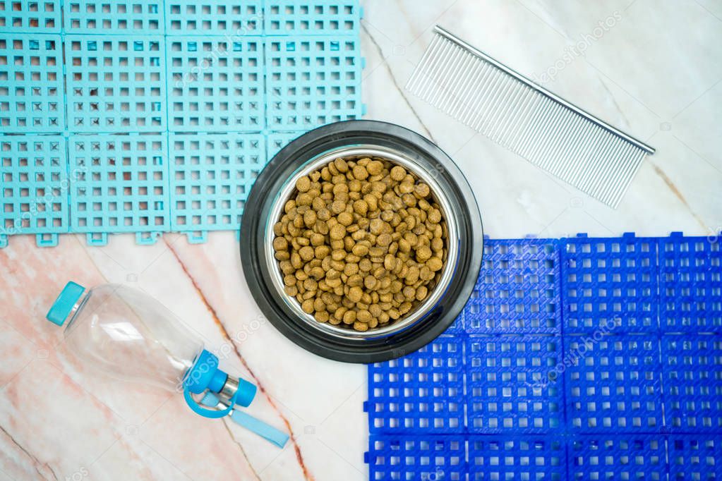 Dry food for pet and pet supplies concept