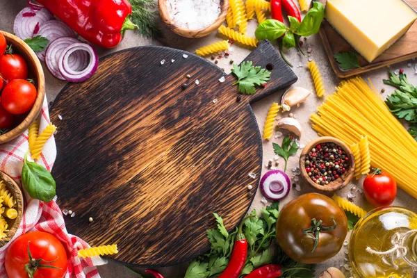 다진된 고기, 파스타와 야채. — 스톡 사진