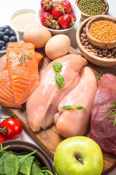 Dengeli beslenme gıda arka plan. 