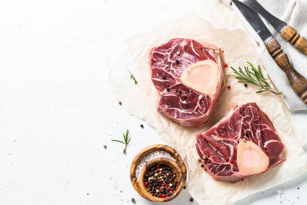 Raw beef steak osso bucco. — Stock Photo, Image