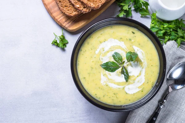 Zucchini cream soup puree. — Stock Image Zucchini cream soup puree. Stock Photo