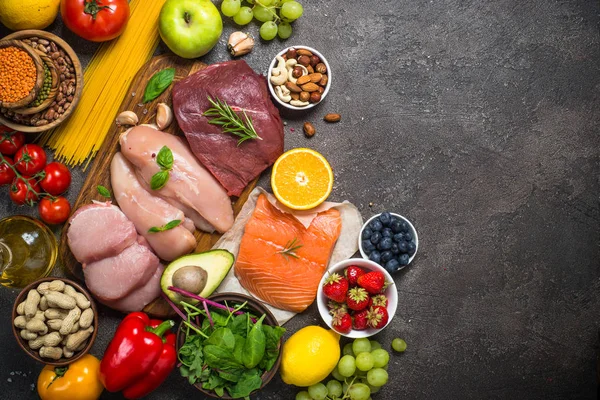 Dieta equilibrada antecedentes alimentarios . —  Fotos de Stock