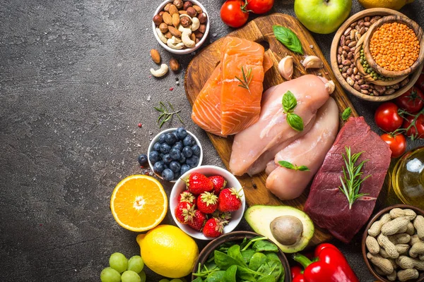 Hintergrund ausgewogene Ernährung. — Stockfoto