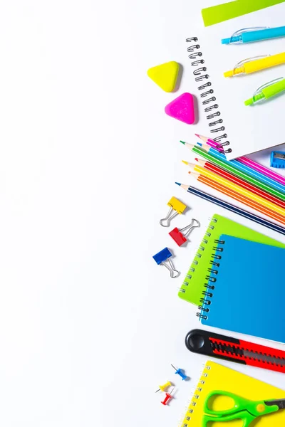 School and office supplies on white. — Stock Photo, Image