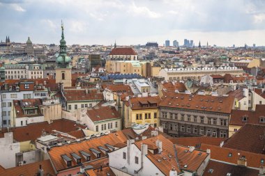 Çatılar Prag, Çek Cumhuriyeti Hava görünümünü. Eski Şehir Prag.