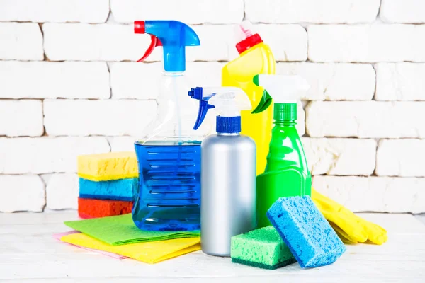 Cleaning product, household on white background.