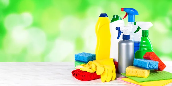 Cleaning product, household on white background.