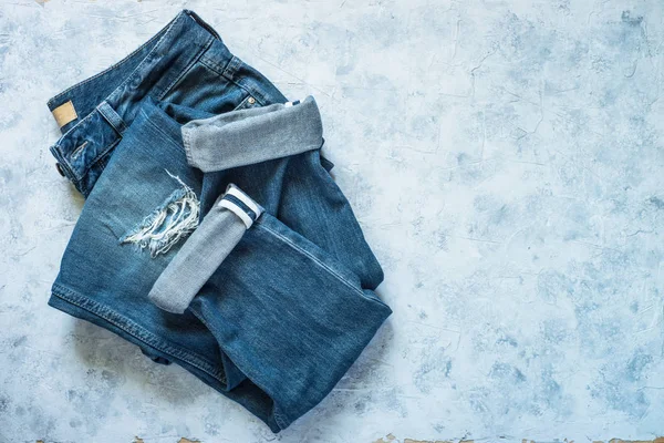 Lay Jeans hipster plana. — Fotografia de Stock