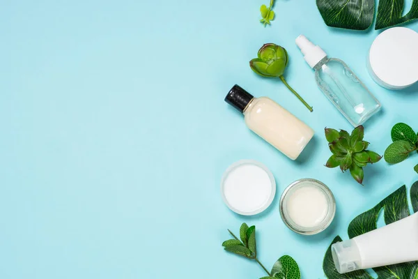 Skin care product, natural cosmetic flat lay. — Stock Photo, Image