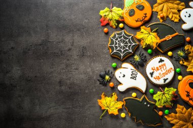 Siyah Cadılar Bayramı Gingerbread Çerezler.