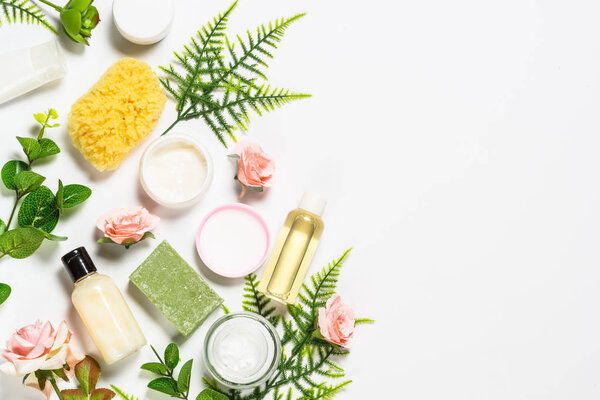 Natural osmetics, Skin care product on white.