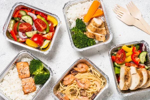 Food Delivery concept-gezonde lunch in dozen. — Stockfoto