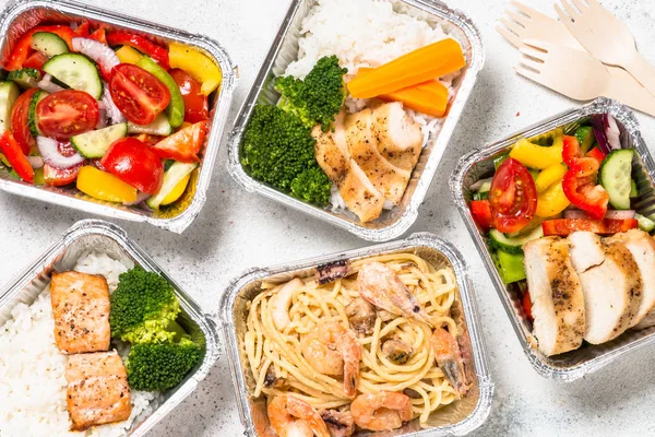 Food Delivery concept-gezonde lunch in dozen. — Stockfoto