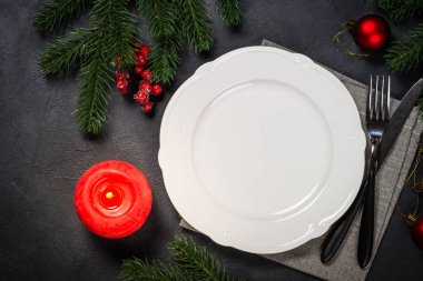 Siyah masada Noel gıda arka plan.
