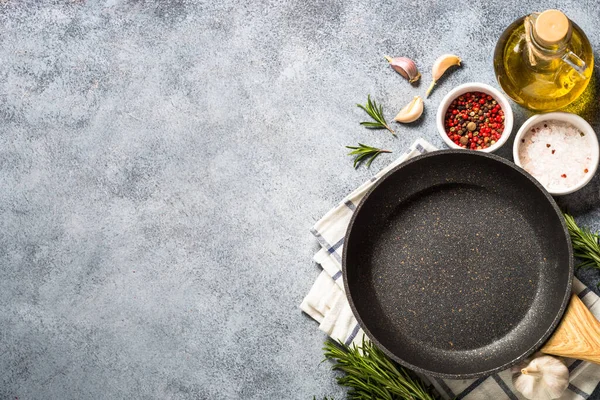 Food background with herbs and spices top view. — Stock Photo, Image