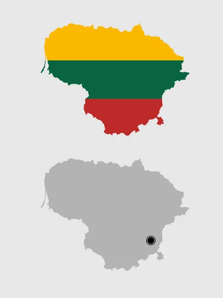 Contorno Lituania Gris Colores Bandera — Archivo Imágenes Vectoriales
