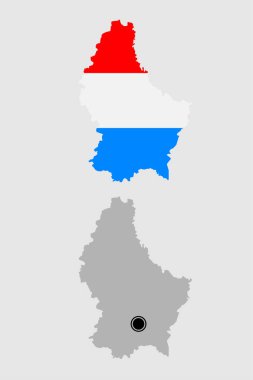 Gri ve bayrak renklerde Lüksemburg Kontur