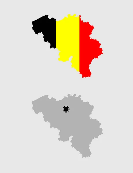 Contour Van België Grijs Vlag Kleuren — Stockvector