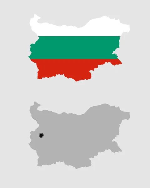 Bulgarienkontur Grau Und Den Flaggenfarben — Stockvektor
