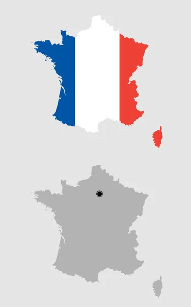 Contour France Grey Flag Colors — Stock Vector