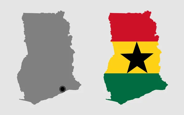 Contorno Ghana Gris Colores Bandera — Archivo Imágenes Vectoriales